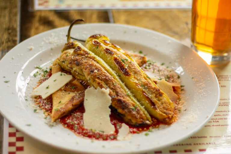 Stuffed Hungarian banana peppers Buffalo-style at PARMED by Liberty Hound Canalside restaurant Buffalo NY downtown Italian Restaurant