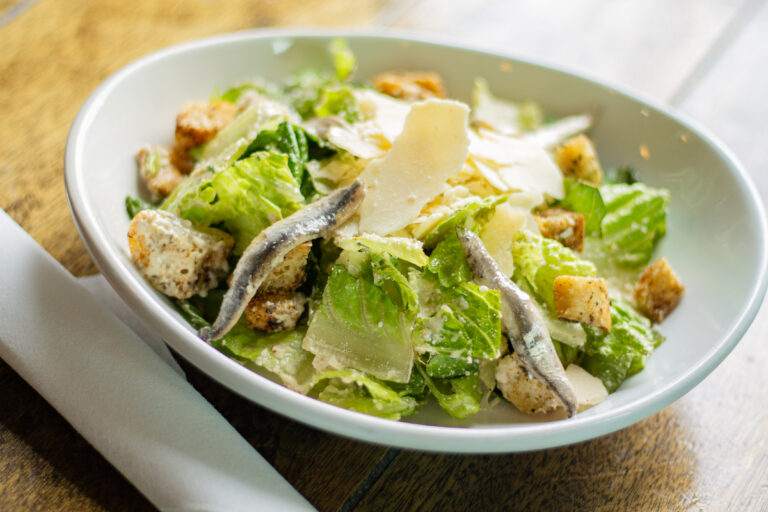 Caesar salad with white anchovies at PARMED by Liberty Hound Italian restaurant downtown Buffalo New York